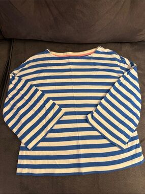 MiniBoden Blue & White Striped Kids Top - Classic Nautical Tee